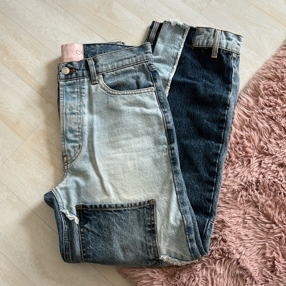 Revice High Rise Patchwork Jeans